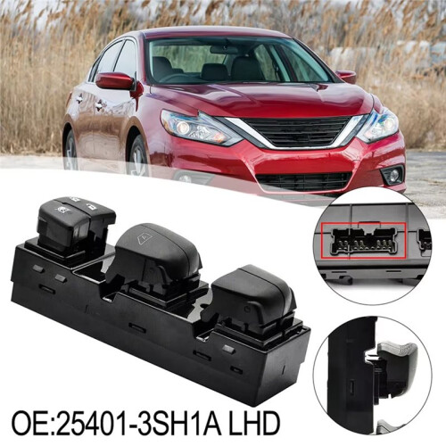 Interruptor Do Vidro Elétrico Do Lado Do Motorista (LHD) para  Altima e Sentra 2013-2018, Código 25401-3SH1A, Preto, Compatível com Leaf e ROGUE 1