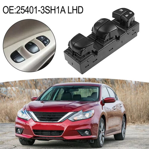 Interruptor Do Vidro Elétrico Do Lado Do Motorista (LHD) para  Altima e Sentra 2013-2018, Código 25401-3SH1A, Preto, Compatível com Leaf e ROGUE 2