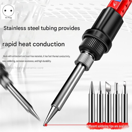ANENG Electronic Repair Welding Tools Soldering Iron Kit,Digital Display,Temperature Control,with 5 Tips Black-EU Plug 2