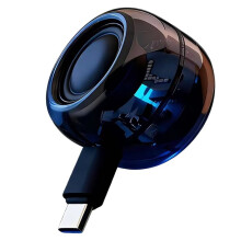 Subwoofer Compacto Plug-And- Tipo C - Amplificador de Som Portátil para Telefone e Laptop com Som de Graves Fortes e Efeitos de LED
