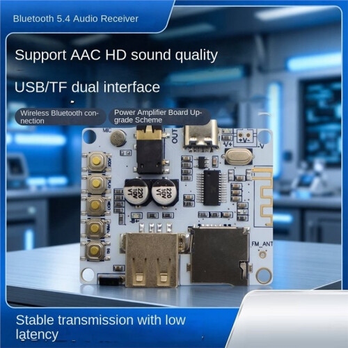 5.4 Audio Receiver Board with USB/TF Playback Support Lossless Decoding AAC MP3 WAV FLAC APE for Car Home 1