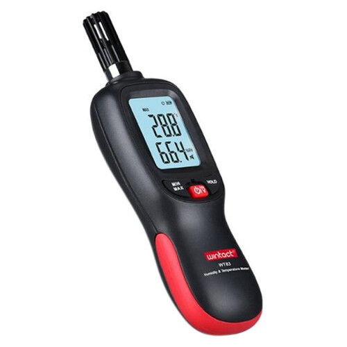 WINTACT Digital Psychrometer & Temperature Humidity Meter Measures Dew Point, Wet Bulb, and Moisture. LCD Backlight. 1