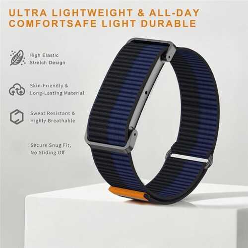 Nylon Sport Wrist Strap for   Air Bands, Adjustable Breathable Replacement Soft Loop Wristband Dark 1