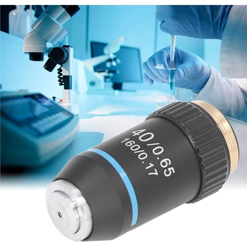 40X High Magnification Objective, 40X Achromatic Microscope Objective Lens High Magnification, 20.2mm Thread 1