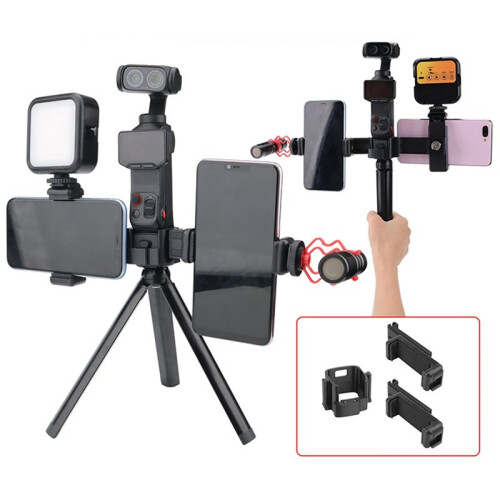 Cell Phone Extension Mount for   Ultra Multifunctional Dual-Camera Live Streaming Mount with Cold Shoe Mount 2