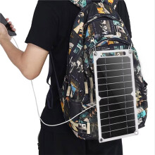 Chargeur Solaire D'Urgence Portable 6V 6W, Système de Panneau Solaire Montable sur Sac à Dos pour la Randonnée et le Camping