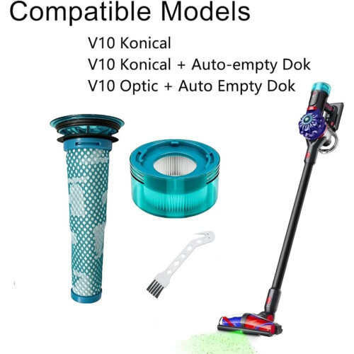 Filters Compatible with  V10 Konical / V10 Konical + Auto-Empty Doc Replacement Filter for V10 Optic+Auto Empty Dok Filter 1