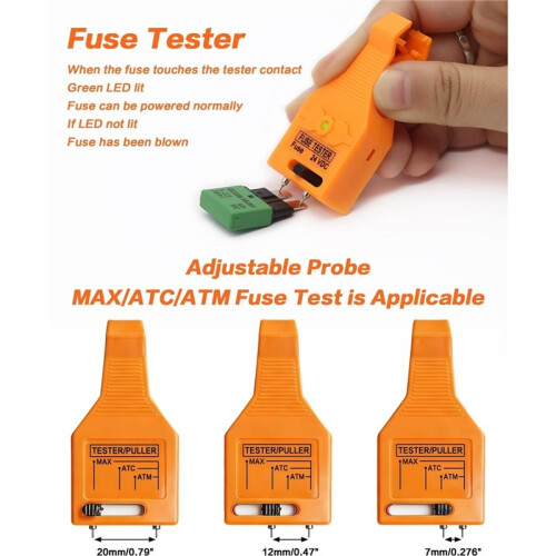 Universal Fuse Tester Multifunctional Portable Checking Blade Fuse Checker Puller Tool Auto Fuse Tester Car Accessories 2
