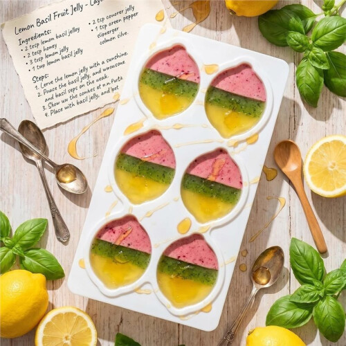 6-Cavity Lemon Silicone Mold, 3D Fruit Shape Baking Mold - Non-Stick Easy Release for Mousse Cake Chocolate (Lemon) 2