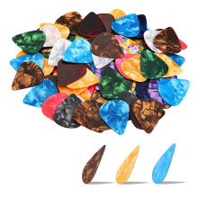 150er-Packung Gitarrenplektren, 3 Verschiedene Stärken, Farbenfrohe Zelluloid-Plektren für Gitarre und Ukulele