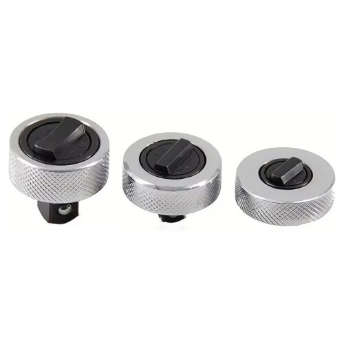 Llave de Carraca con Mango Reversible de Acero Macizo, 1/4", 3/8" y 1/2".