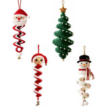 Crochet Snowman Spiral Ornament DIY Kit, Christmas Decoration Christmas Tree Crochet Kit, for Window Porch Wall