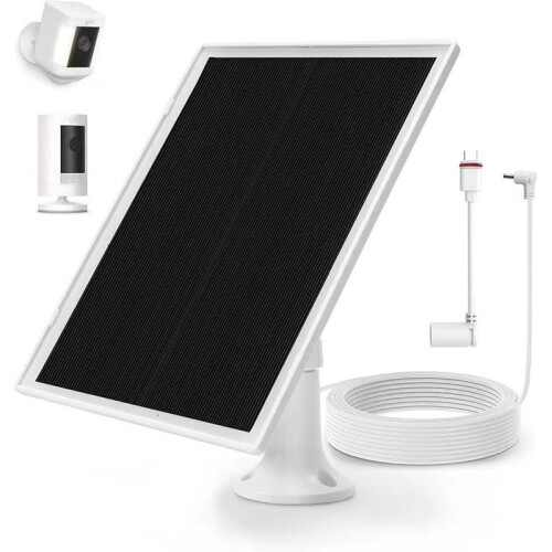 Solar Panel Charger for Ring Camera,for Ring Stick  Cam Battery,for Ring Spotlight /Pro Battery,6W Fast Charging