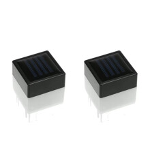 2Pcs Square Outdoor Solar LED Lamp Waterproof White/Warm Dual-Color Light LED Solar Light Fence Post Pool Garden Lamp