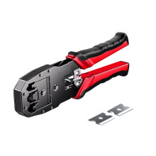 RJ45 Crimper Tools Crimping Pliers Ethernet Network Cable Crimper Cutter for 8P/6P/4P RJ45 RJ11 Precise Stripper Plier