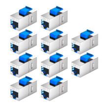 10PCS RJ45 for Jack Inline Coupler Shielded, 10Gbps High-Speed RJ45 8P8C Shielded Ethernet Coupler for Cat7