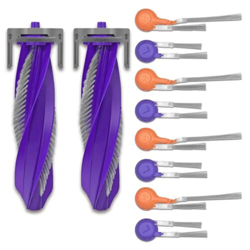 2 Main Brushes and 8 Side Brushes for  Flow Robot Vacuum Easy Install & Deep Cleaning 1