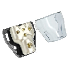 Car Audio Power Distribution Block (1-in, 4-Out) / Cable Splitter (with Waterproof Cover), for Car Audio System Upgrades