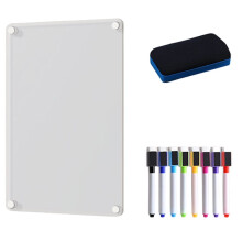 Acrylic Magnetic Whiteboard, Refrigerator Memo Board, with Markers and Eraser for Daily to-Do Reminders and Notes