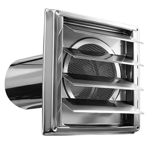 Tampa de Ventilação de Parede de 4 Polegadas, Cobertura de Ventilação de Exaustão Externa com Venezianas e Tela Contra Insetos para Sistema de