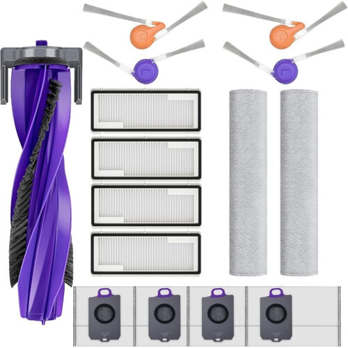 Replacement Accessories Kit for  Flow Robot Vacuum,Main Brush ,Side Brush,Hepa Filters,Track Mop Cloth,Dust Bag 1