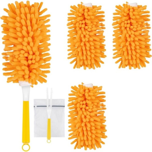 1set Reusable Duster Replacements, Washable, Include Handle and Laundry Bag, Suitable for Home and Offices Dusting.