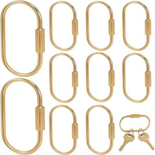 Lot de 10 Anneaux Porte-Clés en Laiton Doré, Fermoir à Vis Sécurisé, Antivol, Idéal pour Ranger Vos Clés au Quotidien dans Votre Sac à Main.