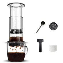 1set Portable Pour-over Coffee Maker, French Press, Non-Slip Transparent Travel Coffee Maker, for Home and Official Use
