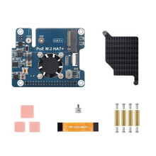 PCIe to M.2 Adapter with PoE Function for Raspberry Pi 5,Supports NVMe M.2 SSD Expansion Card POE M.2 HAT+ (D)