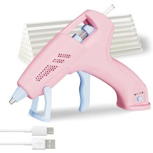 Hot GlueGun, Cordless Hot GlueGun with 30 Premium Glue Sticks (7x150mm), 90s Fast Heating, for DIY Crafts,Home Repairs