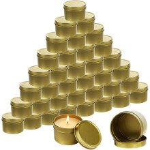 48 Kerzendosen, 118 Ml (4 Oz), Weißblechdosen mit Dicht Schließenden Deckeln für Selbstgemachte Kerzen, Salben, Gewürze und Geschenke