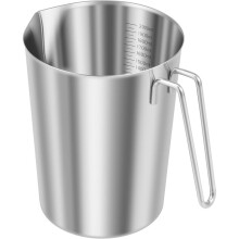 Pichet à Lait en Acier Inoxydable de 2 L, Mousseur à Lait avec Graduation, Bec Verseur à Large Ouverture, pour Cuisine, Bar et Café