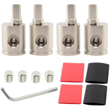 1 Zestaw Reduktora Przewodu Wejściowego Wzmacniacza, Konwerter 0 do 4 Gauge, Adapter Zasilania/Uziemienia, Zacisk Przewodu Wzmacniacza Audio
