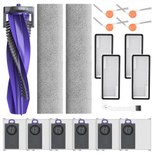 18 Pcs Accessories Kit for FLOW 2 Robot Vacuum Main Brush Dust Bags Filters Rolling Track Mops Side Brushes