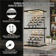 Acrylic Lighted Display Case for Collectibles, 5 Tier Figure Display Box