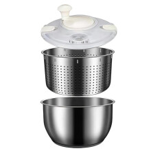 5,3 Qt Roestvrijstalen Slacentrifuge, Groentecentrifuge, Slacentrifuge, Fruitwasser, Vaatwasmachinebestendig