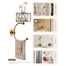 Hand Towel Holder for Bathroom Wall, Towel Hook with Candle Holder for Bathroom Decor, Towel Hook with Cut Candle Holder