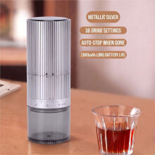 Portable Electric Coffee Bean Grinder 38-Setting Adjustable Stainless Steel Burr USB Rechargeable for Travel Offices B