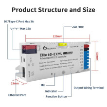 GLEDOPTO Elite 6D-EXMU WLED Controller 6 Kanal Ausgänge 5-48V 15A Plug-And- Ethernet+WiFi PDM Mikrofon Energiesparrelais