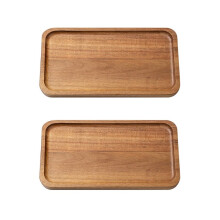 2Pcs Wood Salt & Pepper Mill Tray - Grinder Holder Protects Countertop From Scratches & Spills Rectangle