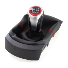 Car 6 Speed Gear Shift Knob with Gaiter Boot Cover for Ibiza 6L 2002-2010 Gear Stick Knob