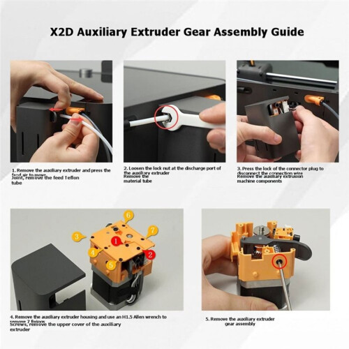 Extruder Gear Assembly for  X2D 3D Printer Accessories Durable Metal Drive Gear Upgrade Kit