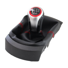 Car 5 Speed Gear Shift Knob with Gaiter Boot Cover for  Ibiza 6L 2002-2010 Gear Stick Knob