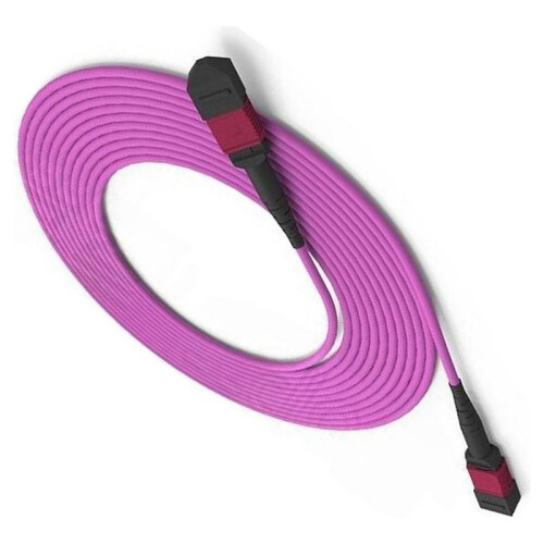 MPO-Glasfaser-Patchkabel OM4 1 M 12-Adriges Glasfaserkabel, Buchse auf Buchse, MPO-MPO-Multimode-Glasfaserkabel 1