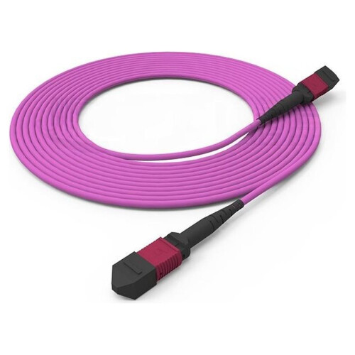 MPO-Glasfaser-Patchkabel OM4 1 M 12-Adriges Glasfaserkabel, Buchse auf Buchse, MPO-MPO-Multimode-Glasfaserkabel 2