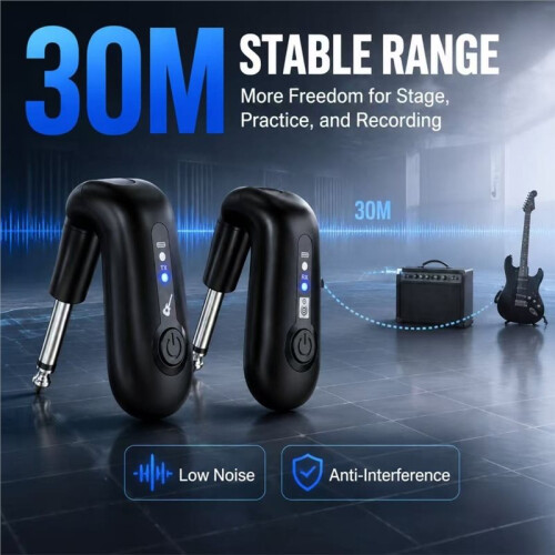 2.4G Wireless Guitar System Guitar Wireless Audio Transmitter Receiver for Electric Guitar Electric Instruments 2