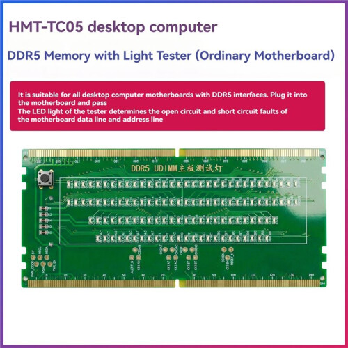 DDR5 Memory Test Card with Lights Desktop Computer Motherboard Memory Slot Tester Repair and Testing Tools 1