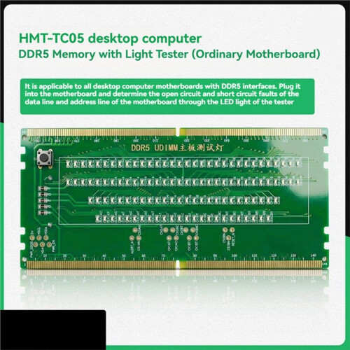 DDR5 Memory Test Card with Lights Desktop Computer Motherboard Memory Slot Tester Repair and Testing Tools 2