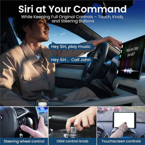 Adattatore CarPlay Wireless, Adattatore 2 In 1 CarPlay e per Android Auto - Design  e Compatto per  IOS 10+ e per Android 11+ 1