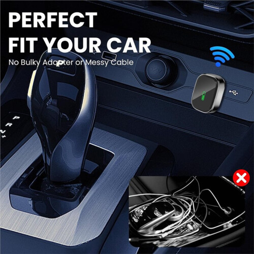 Adattatore CarPlay Wireless, Adattatore 2 In 1 CarPlay e per Android Auto - Design  e Compatto per  IOS 10+ e per Android 11+ 2